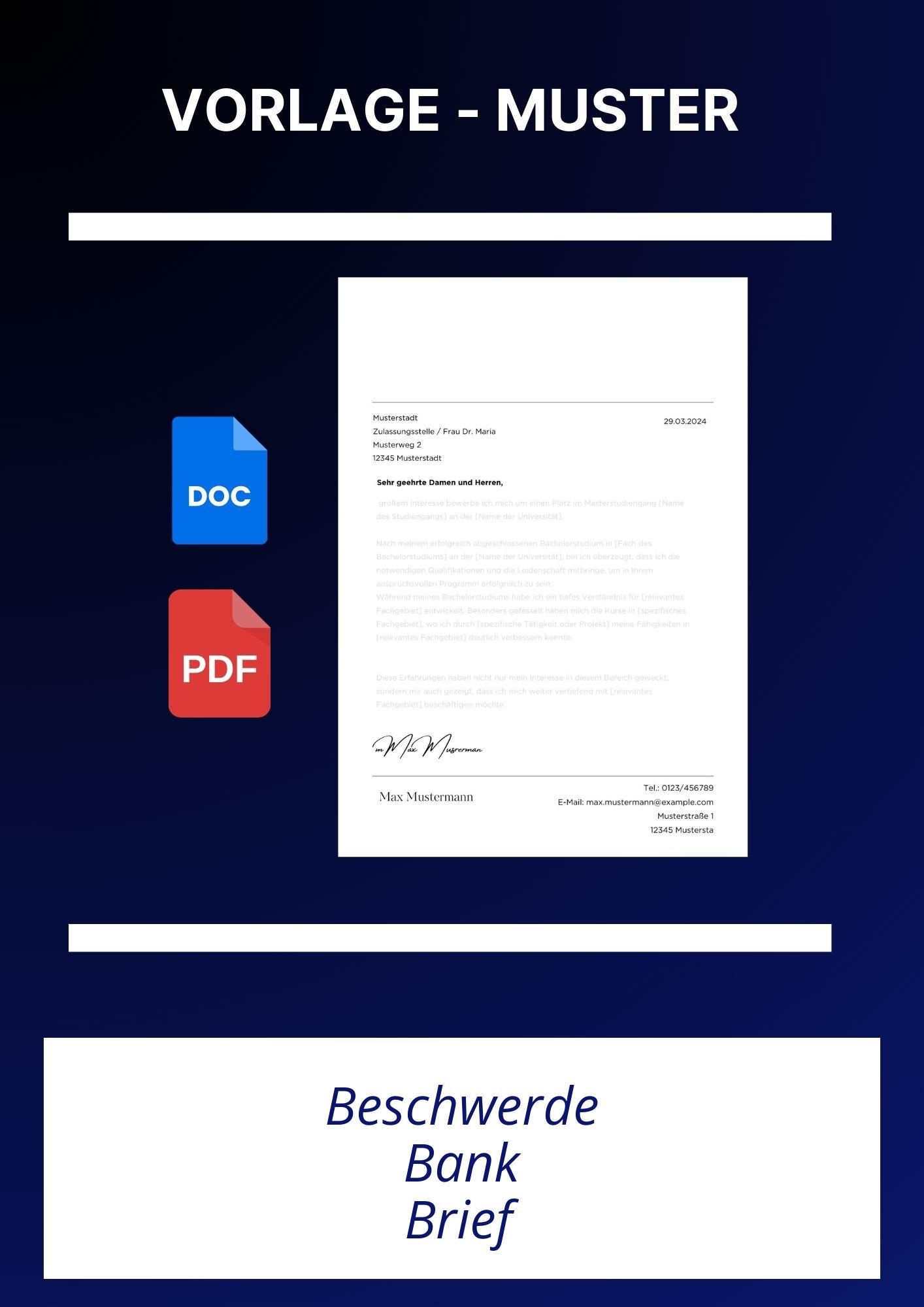 Beschwerde Bank Brief