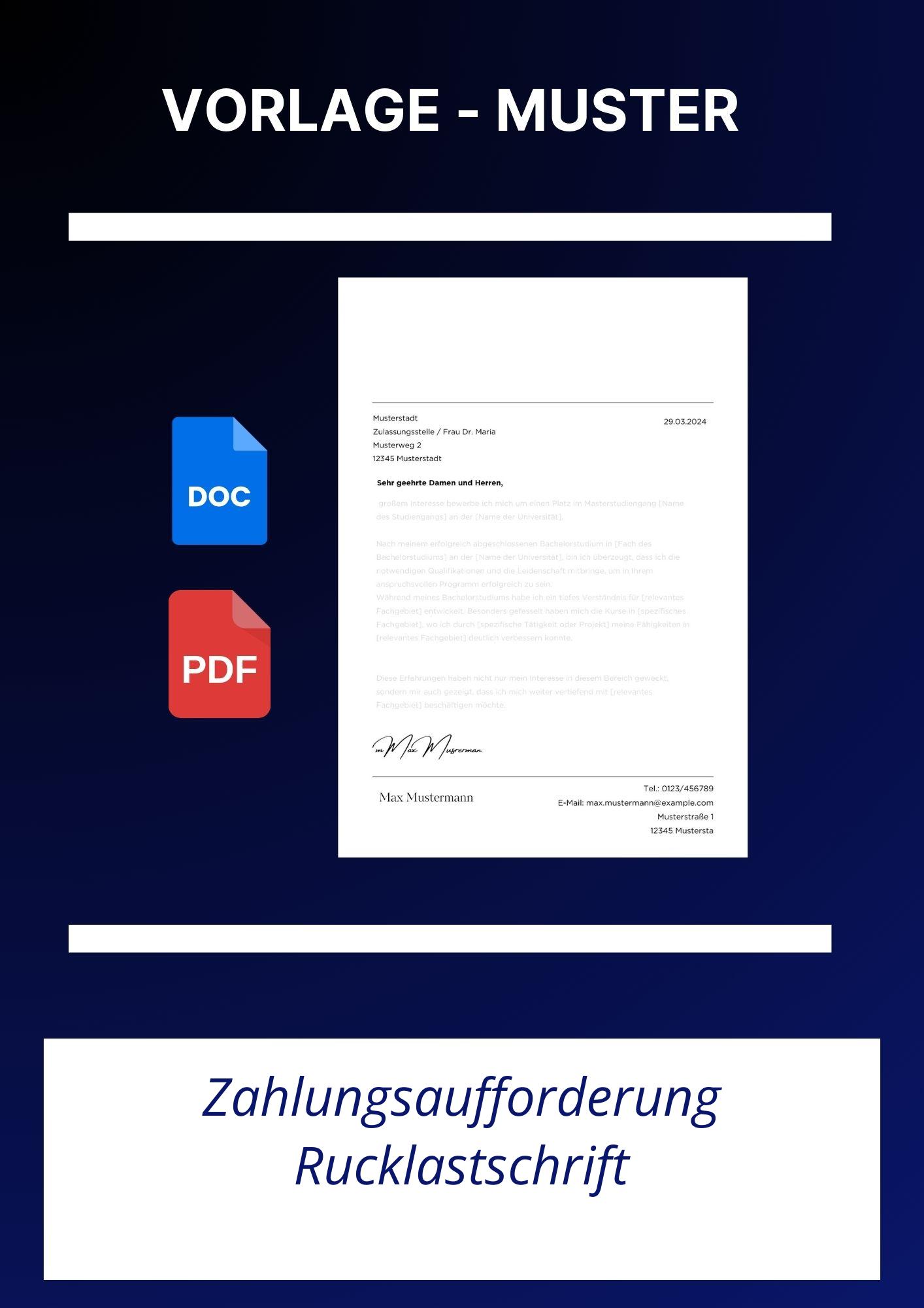 Zahlungsaufforderung Rücklastschrift